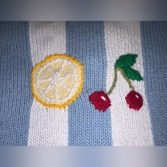 Vintage Striped Fruit Knit Shirt 🍒🍋 - Picture 6 of 9